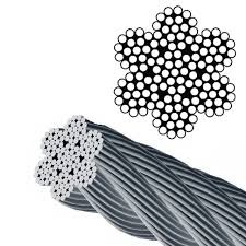 3.2 mm Diameter 7x19 Strands Stainless Steel Wire Rope Flexible 316 Marine Grade Suites Hand Swage